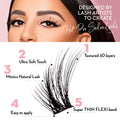 Luxe 3D Flawless - Fox Eye - 140 DIY Cluster Lashes With Bond and Seal Kit - LASH V