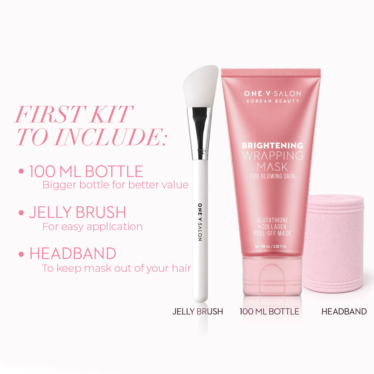 Brightening Wrapping Peel-Off Mask with Collagen | 100ml Kit x 20 Pack - LASH V