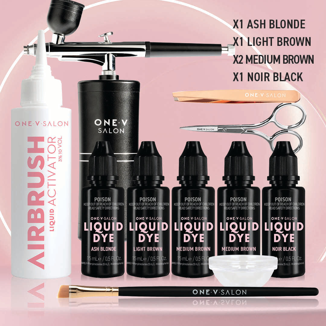 Brow Liquid Dye Complete Combo Kit & Airbrush Bundle Kit - LASH V