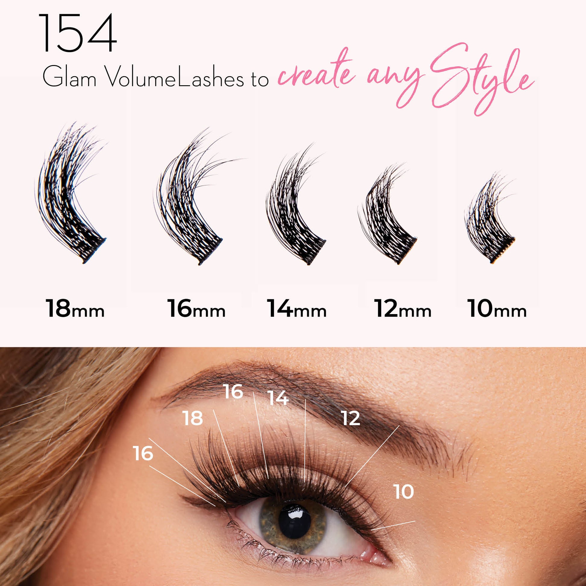 Luxe 3D Flawless -Glam Volume - 154 DIY Cluster Lashes with Bond and Seal Kit - LASH V