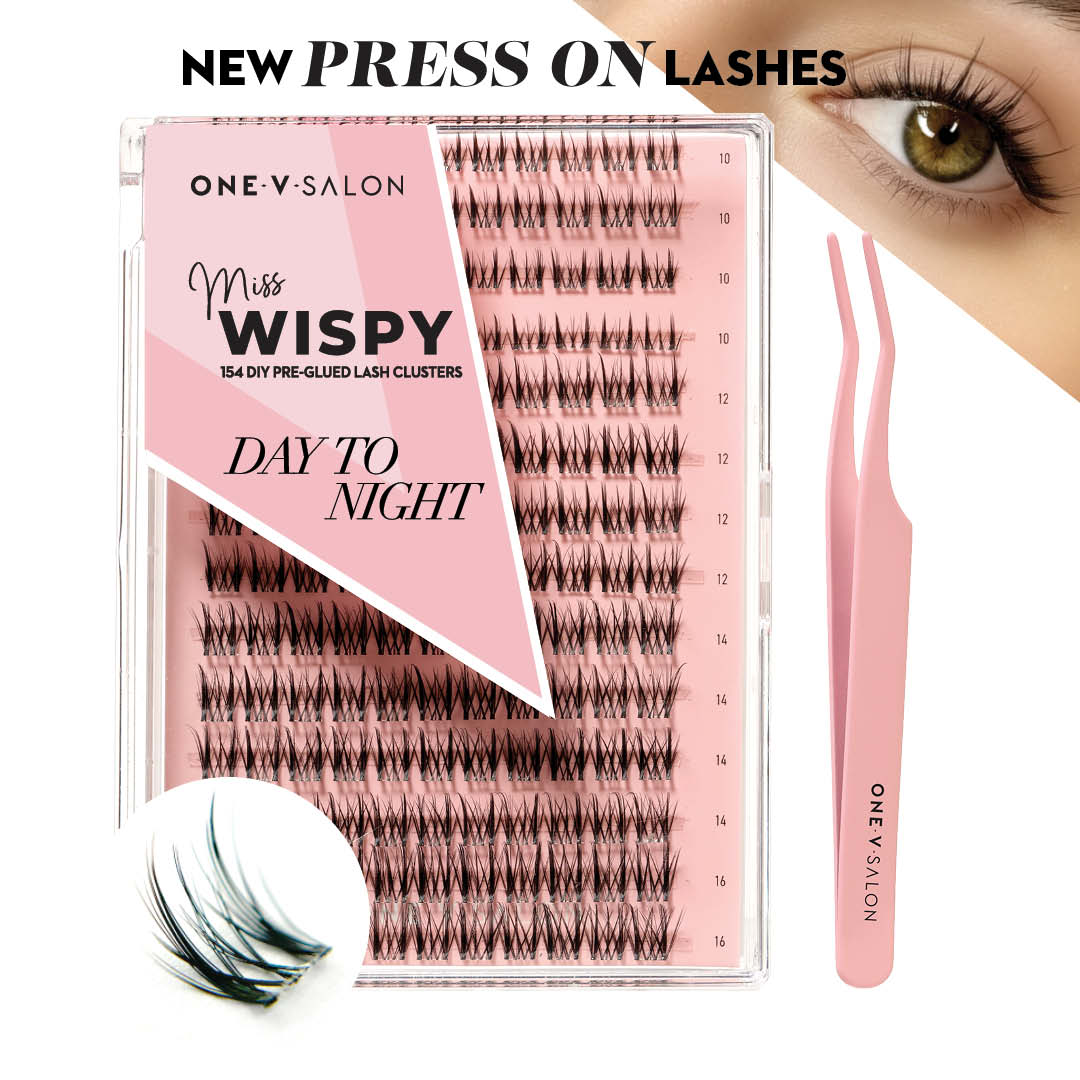 Miss Wispy Press On Pre-glued Under-lashes Cluster Lashes & Applicator - LASH V