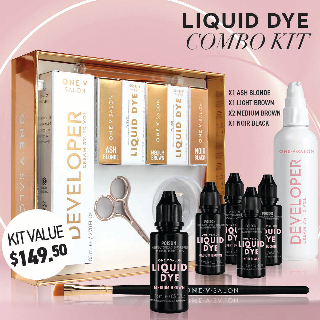 Brow Liquid Dye Complete Combo Kit - X5 colours - LASH V