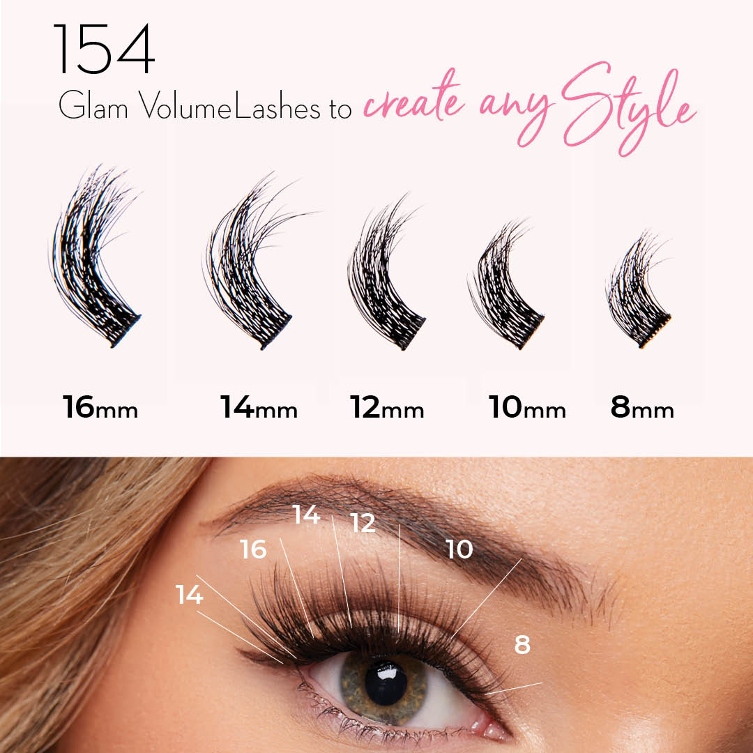 Miss Wispy Glam Volume Press On Pre-glued Under-lashes Cluster Lashes & Applicator - LASH V