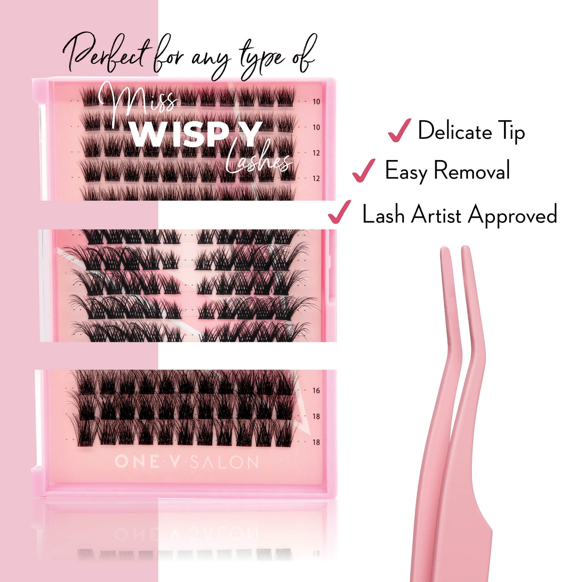 Miss Wispy Cluster Lashes - Applicator Tweezer . - LASH V