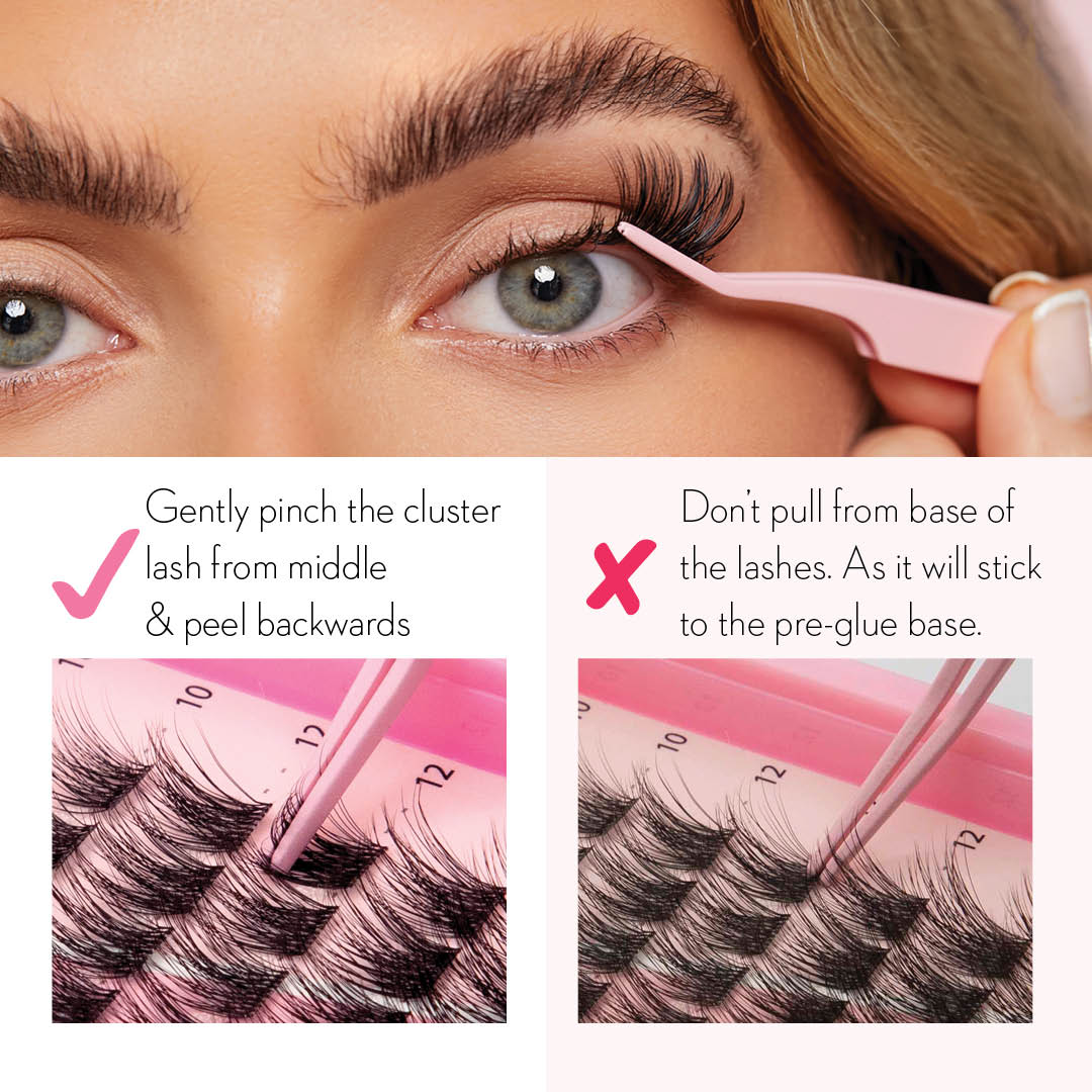 Camellia Wispy Press-On Pre-glued Cluster Lashes & Applicator - LASH V