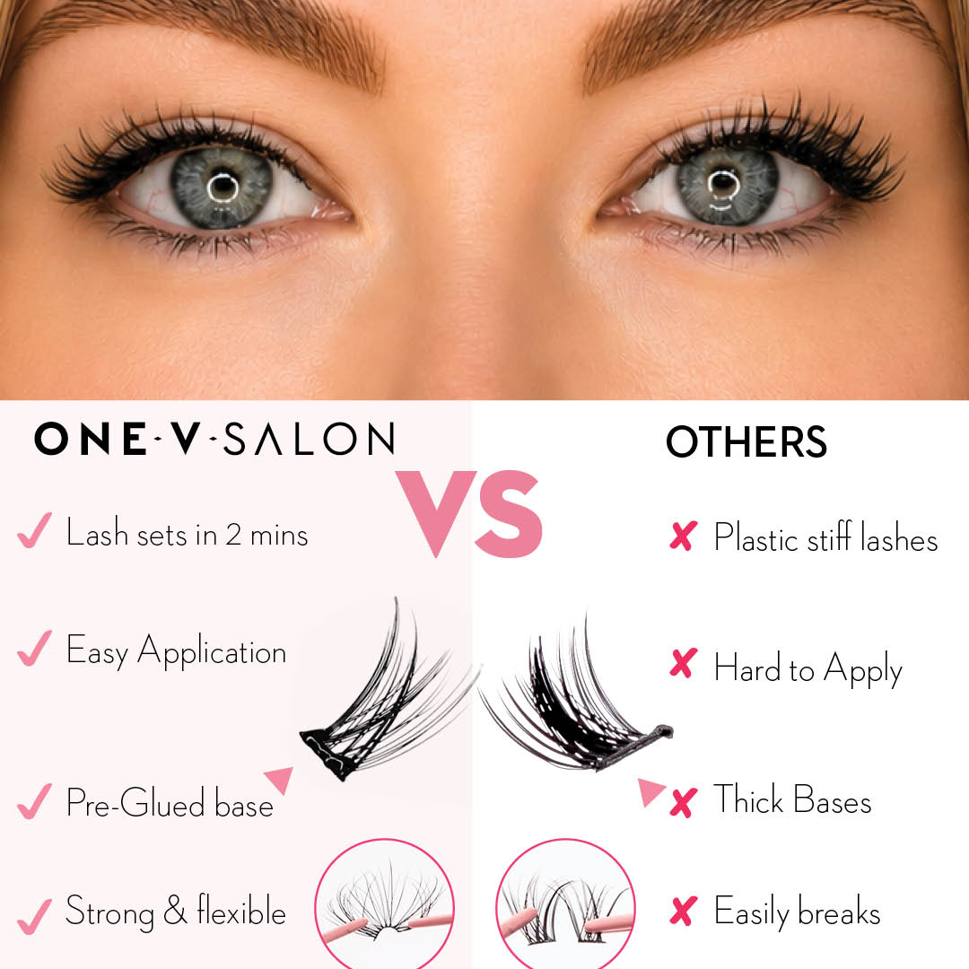 Camellia Wispy Press-On Pre-glued Cluster Lashes & Applicator - LASH V