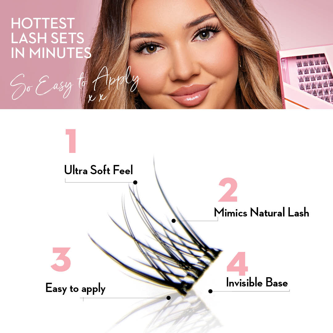 Cluster Lashes - Angel Lift - 154 DIY Cluster lashes with Bond and Seal Kit - LASH V