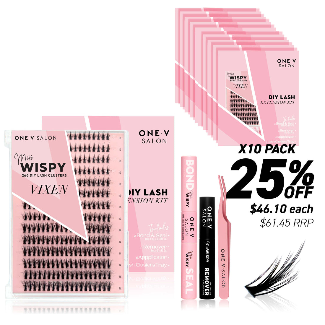 Miss Wispy Cluster Lashes - Vixen Complete Kit (Bundle Pack) - LASH V