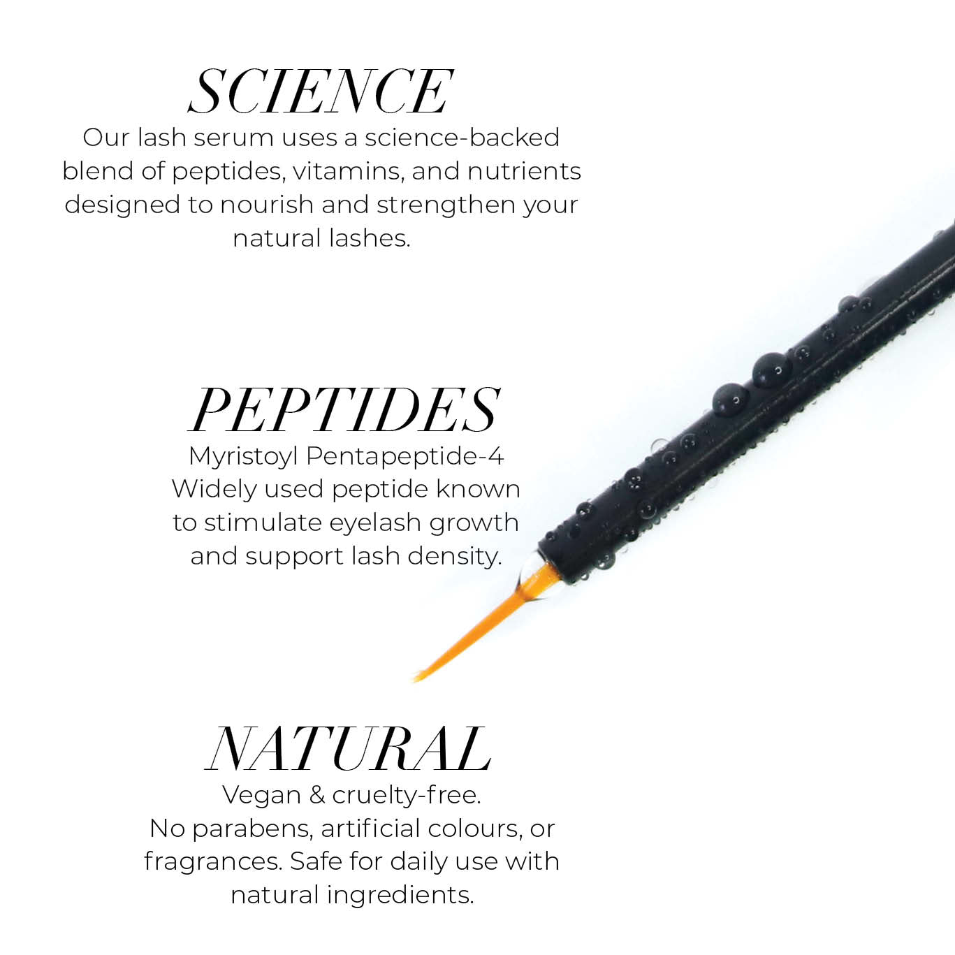 Peptide + Eyelash Growth Serum - Natural Lash Enhancer - LASH V