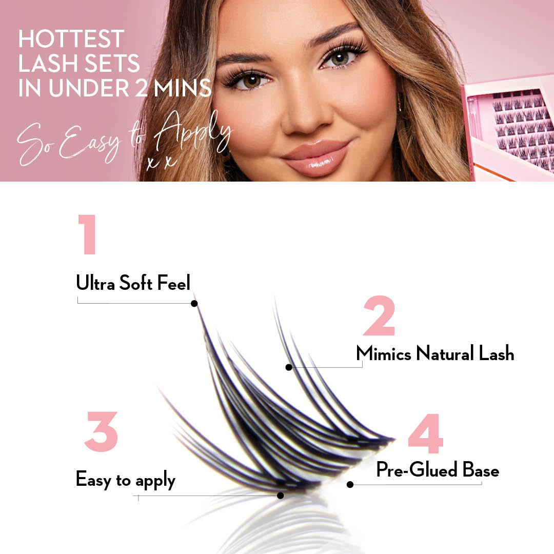 Cloud 9 Press On Pre-glued Under-lashes Cluster Lashes & Applicator - LASH V