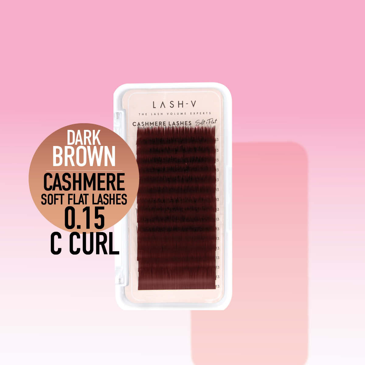 Cashmere Soft Flat Lashes - 0.15 - C Curl Dark Brown - LASH V