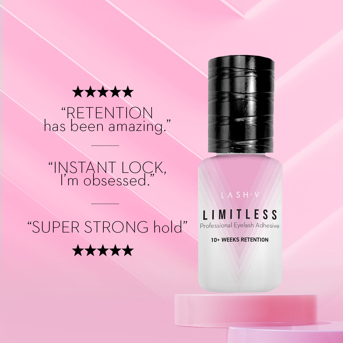 LIMITLESS Eyelash Adhesive Best Lash Extensions Glue - Lash Supplies - 2 Pack - LASH V