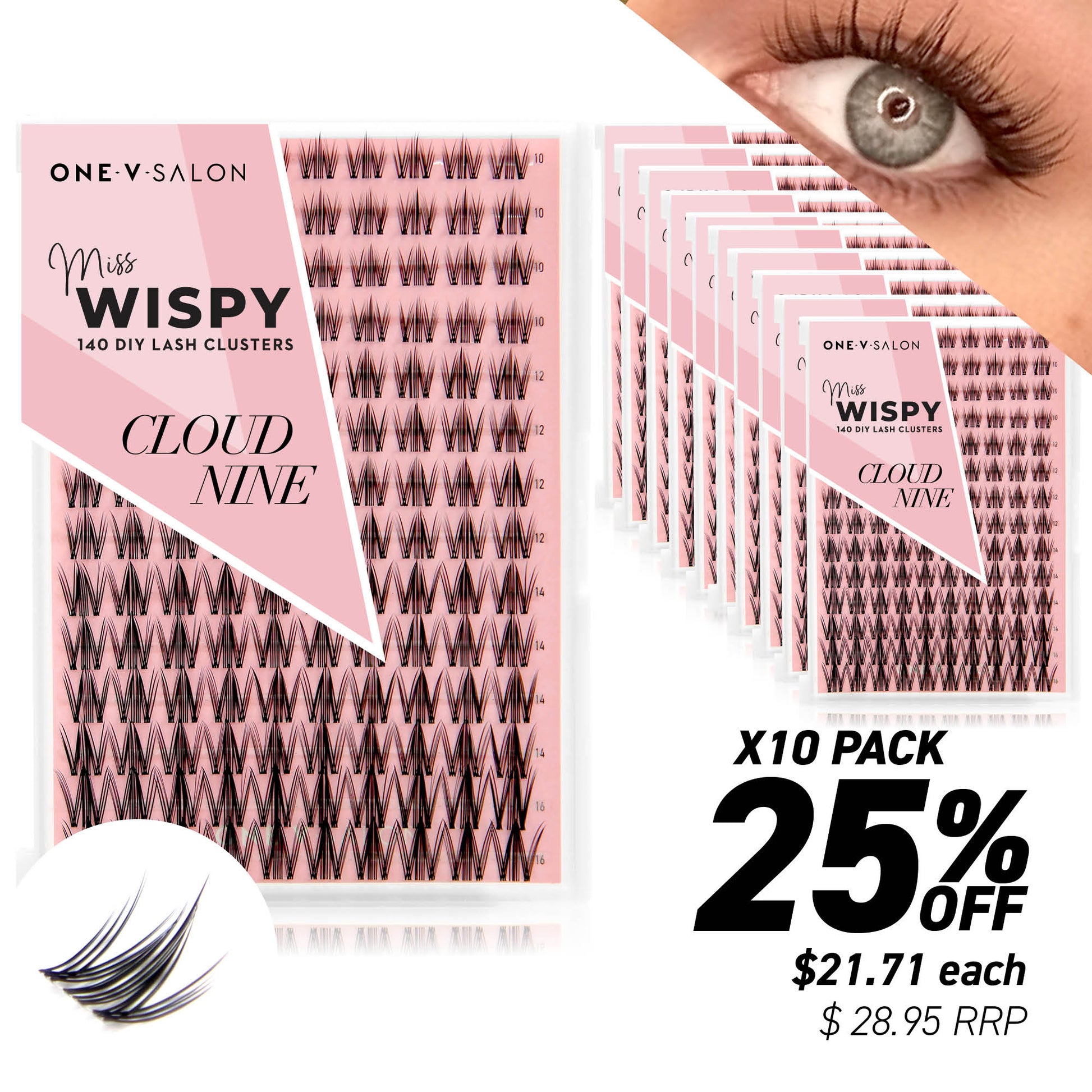Miss Wispy Cluster Lashes - Cloud 9 - 140 DIY Cluster Lashes (Bundle packs) - LASH V