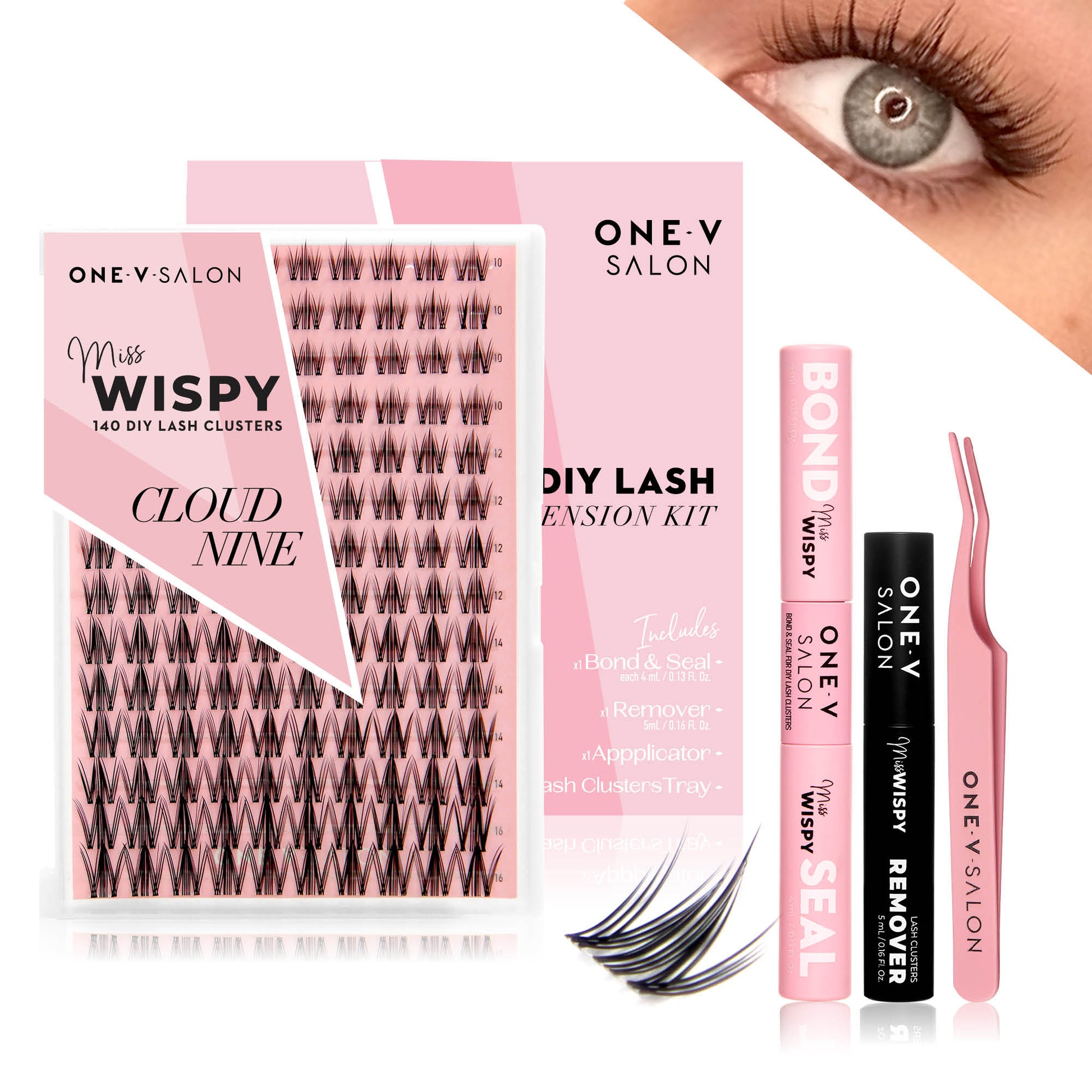 Miss Wispy Cluster Lashes - Cloud 9 - 140 DIY Cluster lashes Complete Kit - LASH V