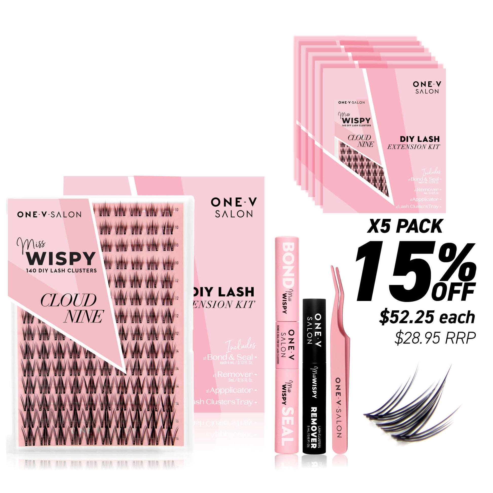 Miss Wispy Cluster Lashes - Cloud 9 Complete Kit (Bundle Pack) - LASH V
