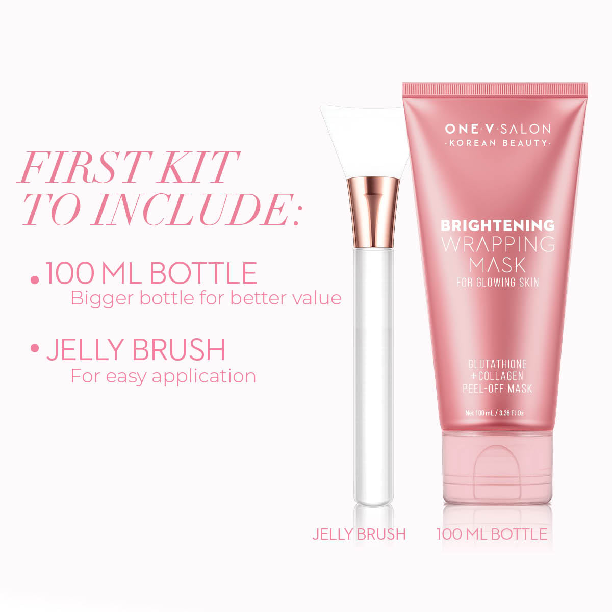 Brightening Wrapping Peel-Off Mask with Collagen | 100ml + Jelly Brush x 20 pack - LASH V