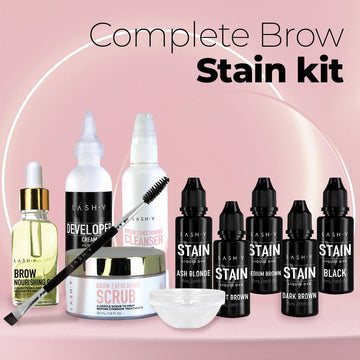 Complete Brow Stain without Henna Kit ( All 5 Colours + Developer + Brow Oil + Cleanser + Scrub) - LASH V