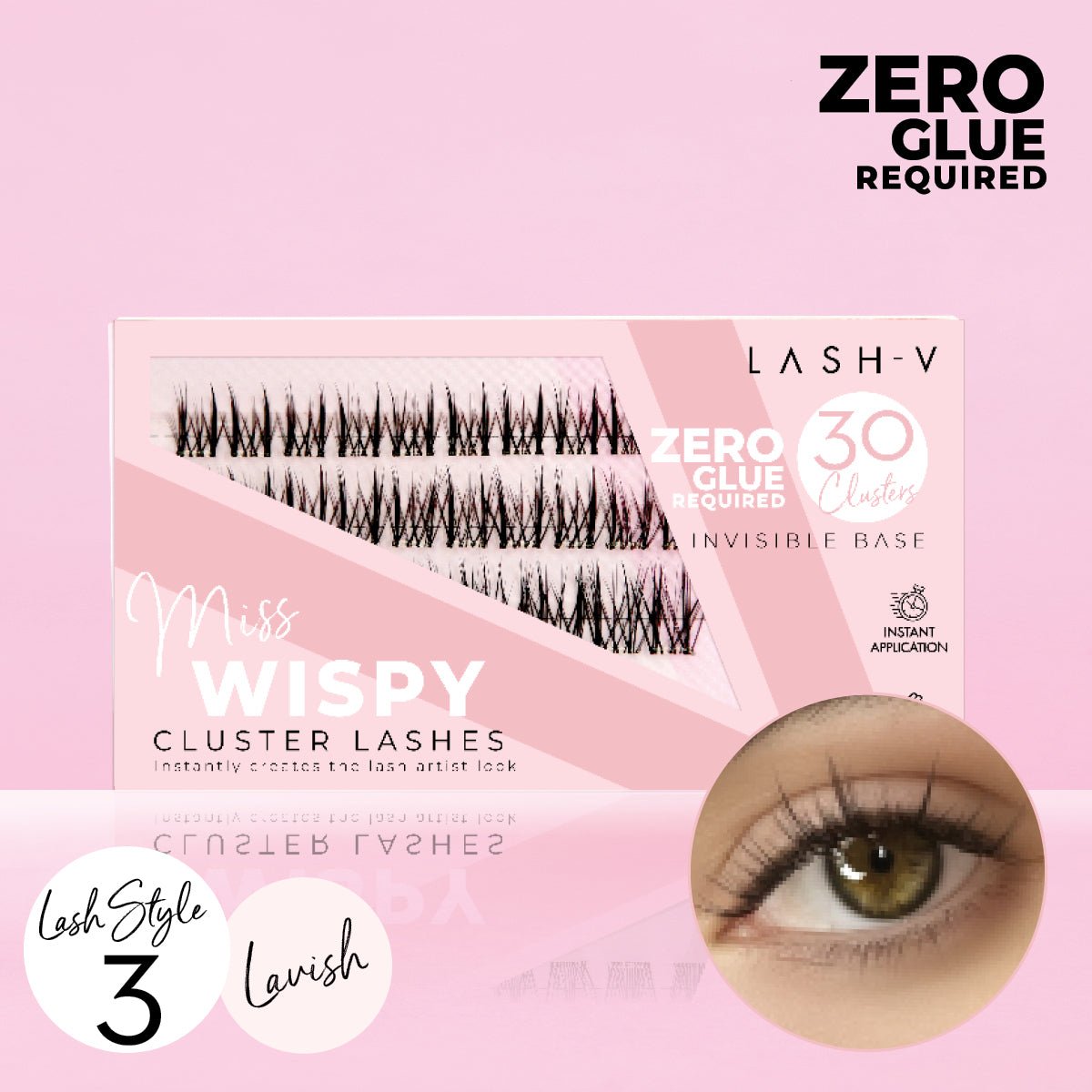 Miss Wispy Cluster Lashes - No Glue - 30 Clusters-Bundle Packs - LASH V