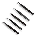 Titanium Eyelash Tweezers - 5x Pack Combo - LASH V